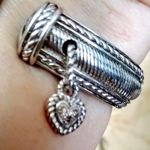 J Ripka Hinged SSilver Prasiolite Citrine Bracelet - Picture 6 of 7